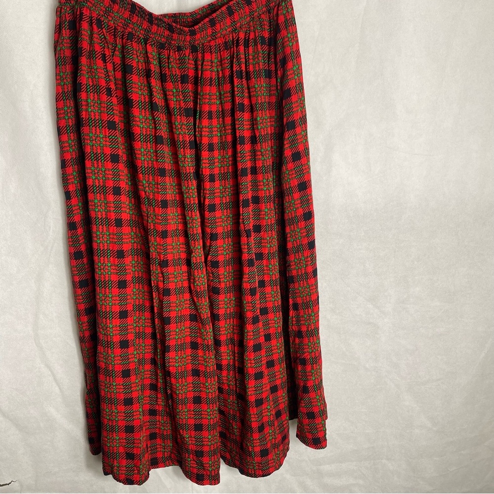 Vintage Chaus Sport Red Plaid Flare Skirt